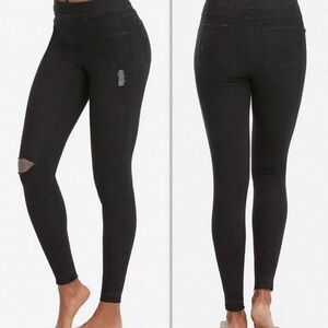 SPANX Black Distressed Jeggings